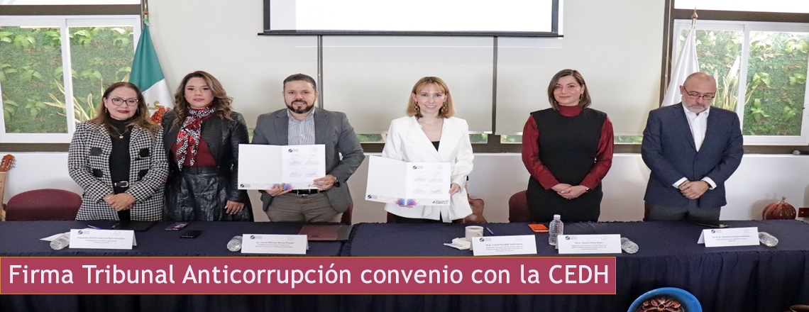 Firma Tribunal Anticorrupción convenio con la CEDH
